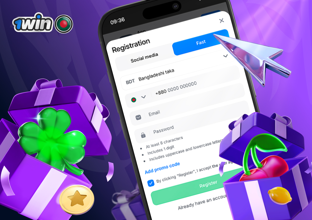 How to register and login via 1win app in Bangladesh?