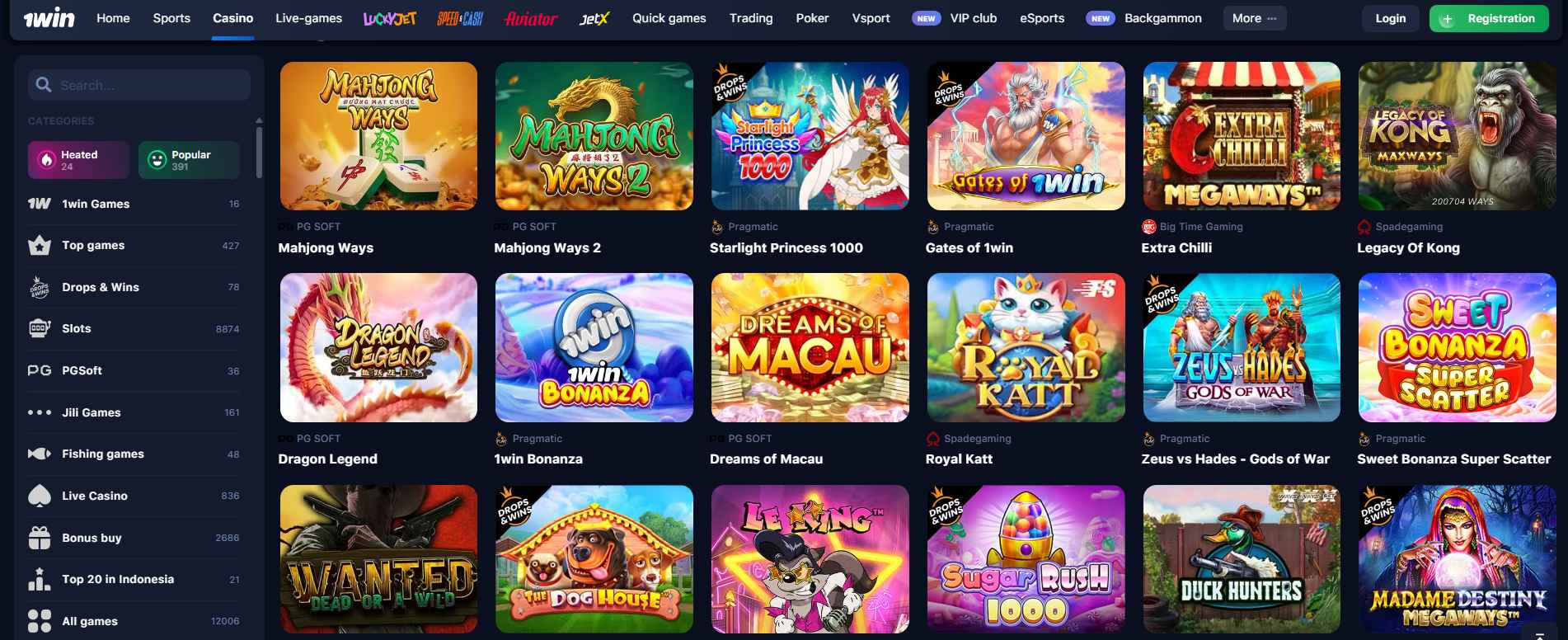Try jackpot slots on 1win with real prizes